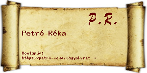 Petró Réka névjegykártya